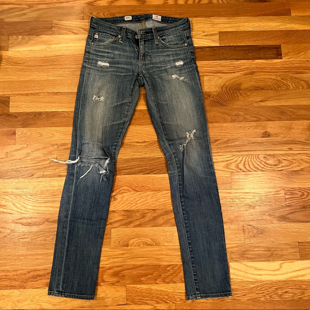 AG slim fit distressed jeans